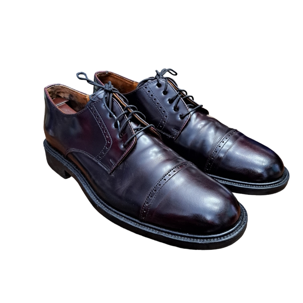 Johnston & Murphy Men's Cap-Toe Derbys in Deep Burgundy Brown